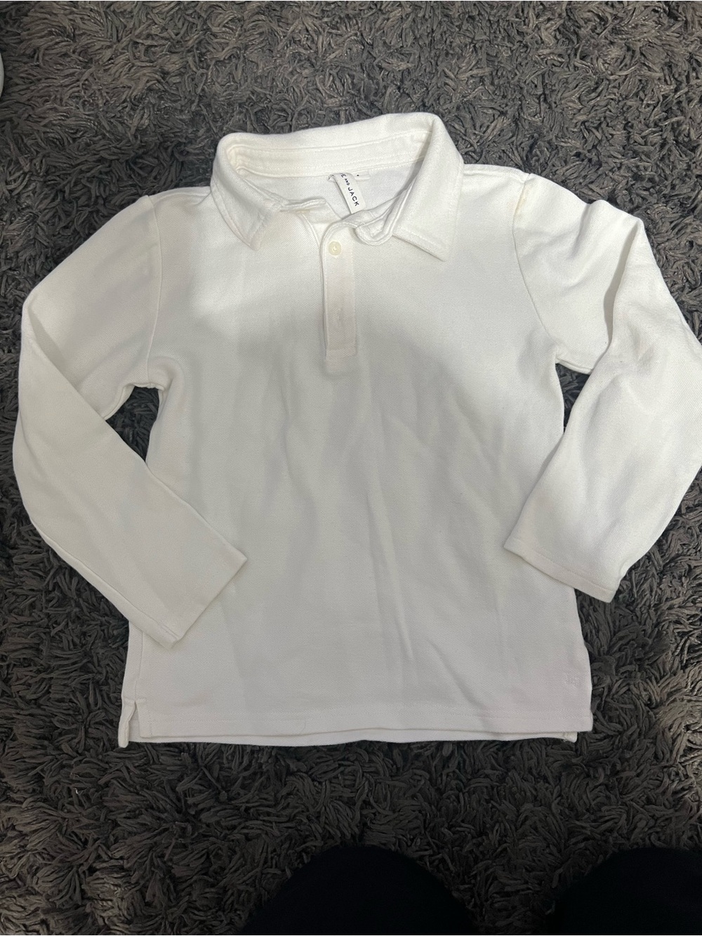 Janie and Jack White Long-Sleeve Polo